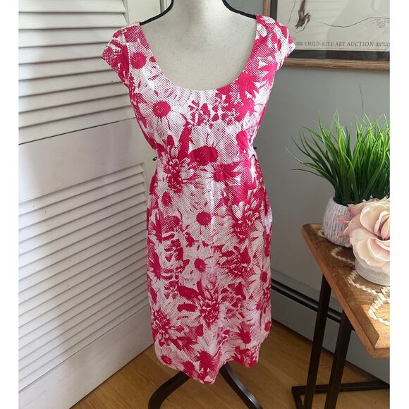MOTHERHOOD MATERNITY Womens Dress Small Pink White Sheath Summer Party Shower - Picture 1 of 11